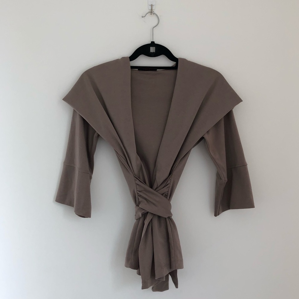 Akira Chicago Hooded Wrap Sweater